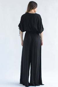 Fashion Styled Jumpsuit cut-out jaretas Negro