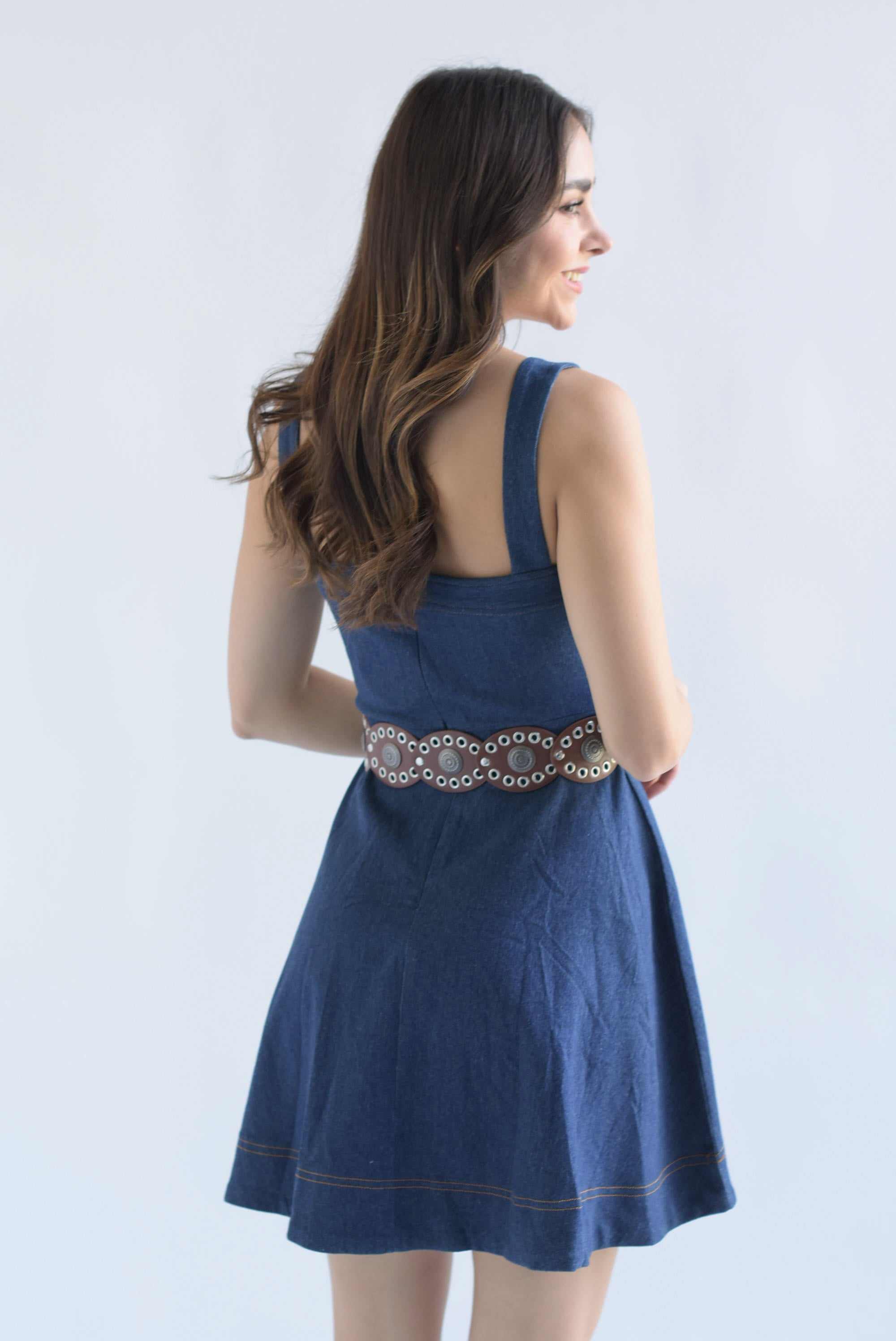 Vestido corto tirantes Denim Dark