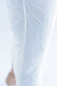 Fashion Styled Vestido drapeado encaje asimétrico Blanco