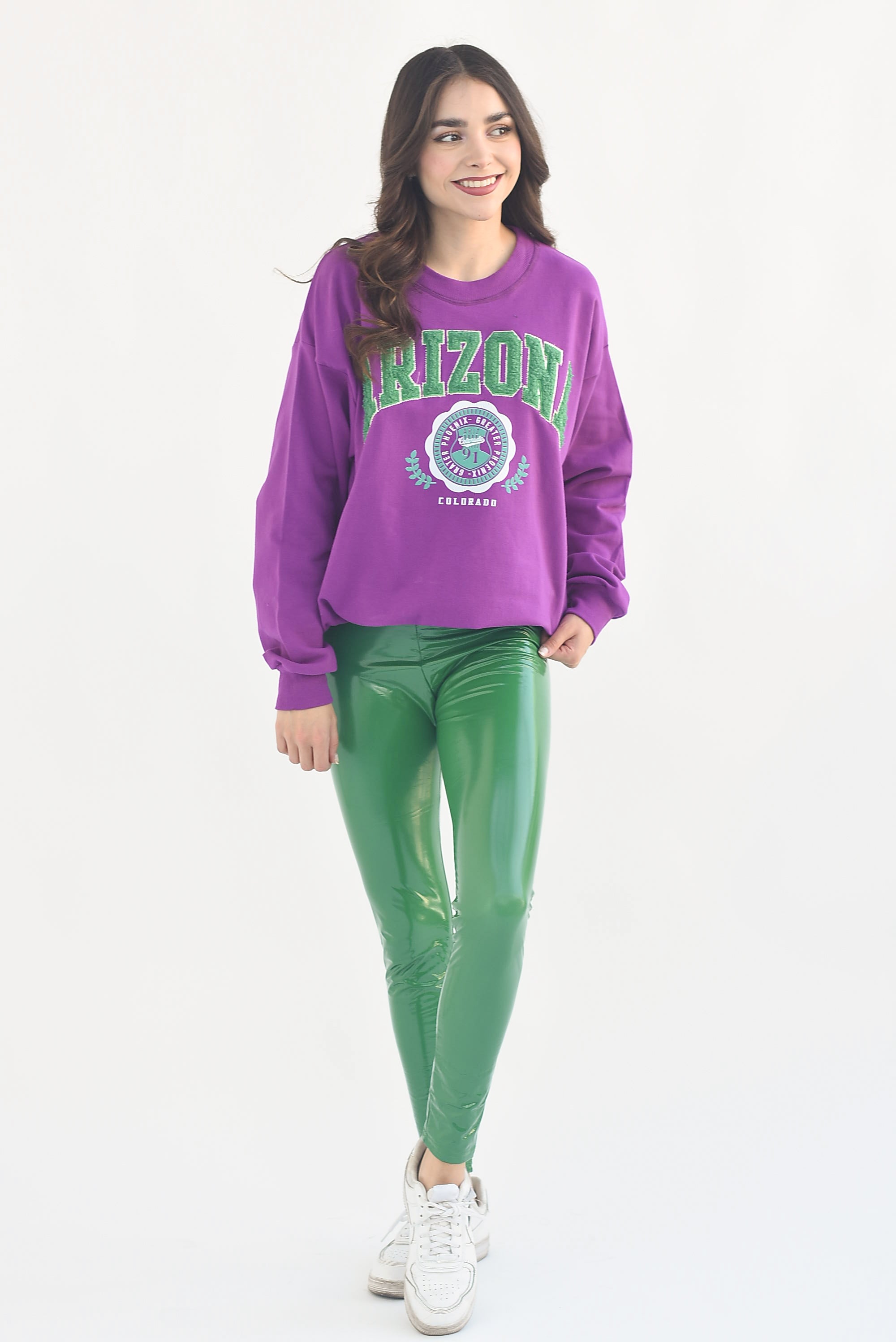 Leggings charol pretina ancha Verde