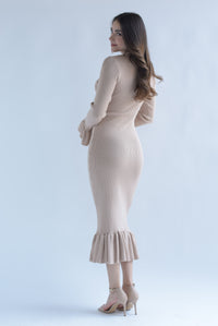 Fashion Styled Vestido midi punto olanes Moka