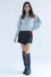 Fashion Styled Sweater punto moños reversible Gris