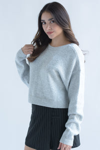Fashion Styled Sweater punto moños reversible Gris