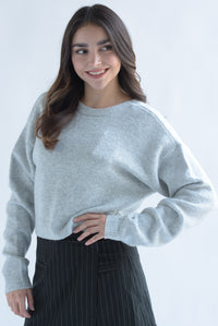 Fashion Styled Sweater punto moños reversible Gris