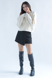 Fashion Styled Sweater punto moños reversible Ivory