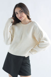 Fashion Styled Sweater punto moños reversible Ivory