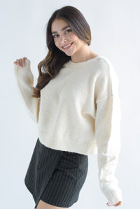 Fashion Styled Sweater punto moños reversible Ivory
