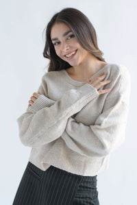 Fashion Styled Sweater punto moños reversible Moka