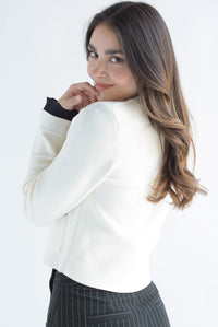 Fashion Styled Cárdigan maxi botones flor Blanco