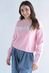 Fashion Styled Sweater DOG MOM Rosa
