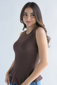 Fashion Styled Blusa punto peplum Espresso