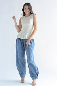 Fashion Styled Blusa punto peplum Ivory