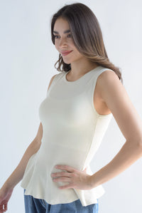Fashion Styled Blusa punto peplum Ivory