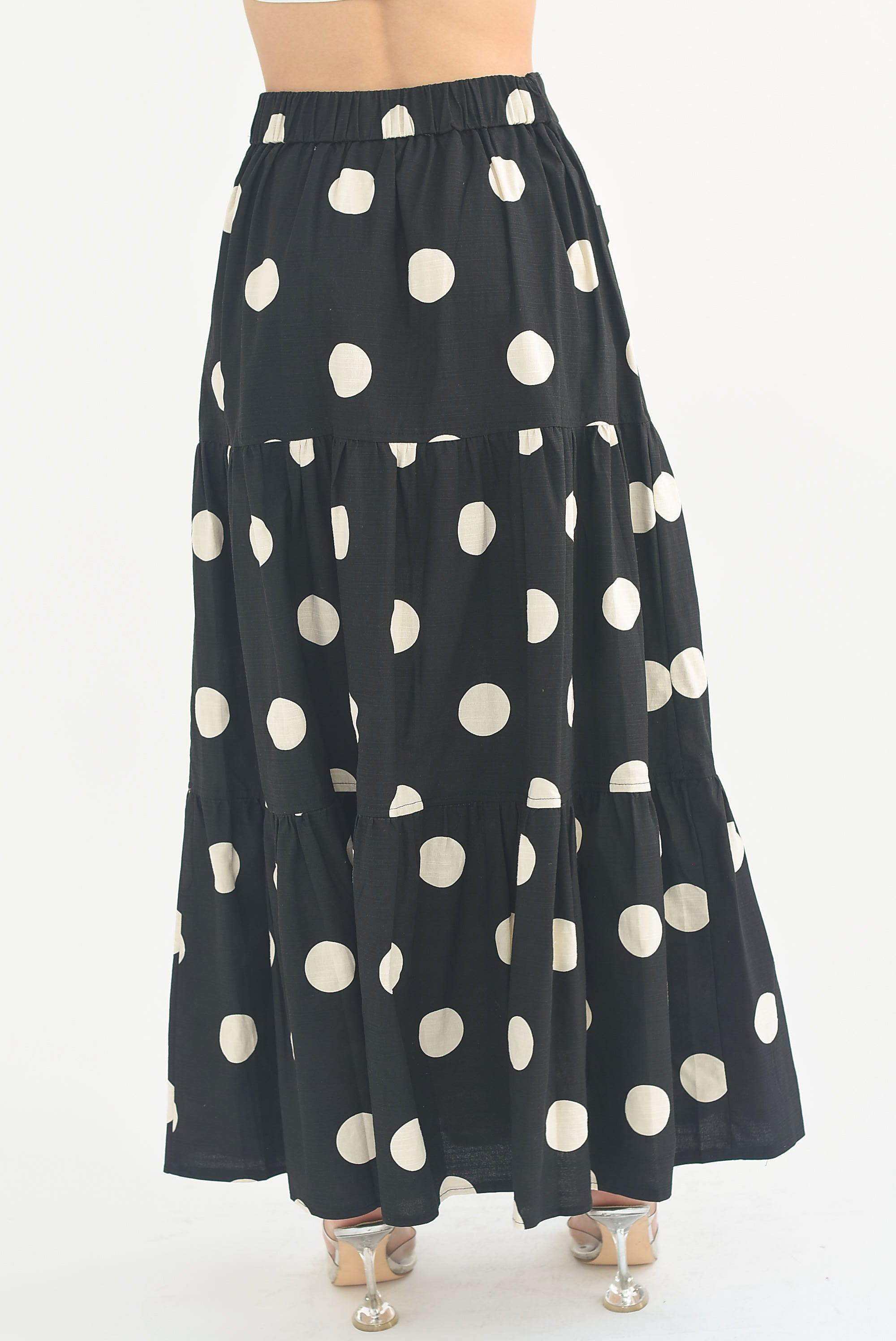 Falda larga lunares Negra