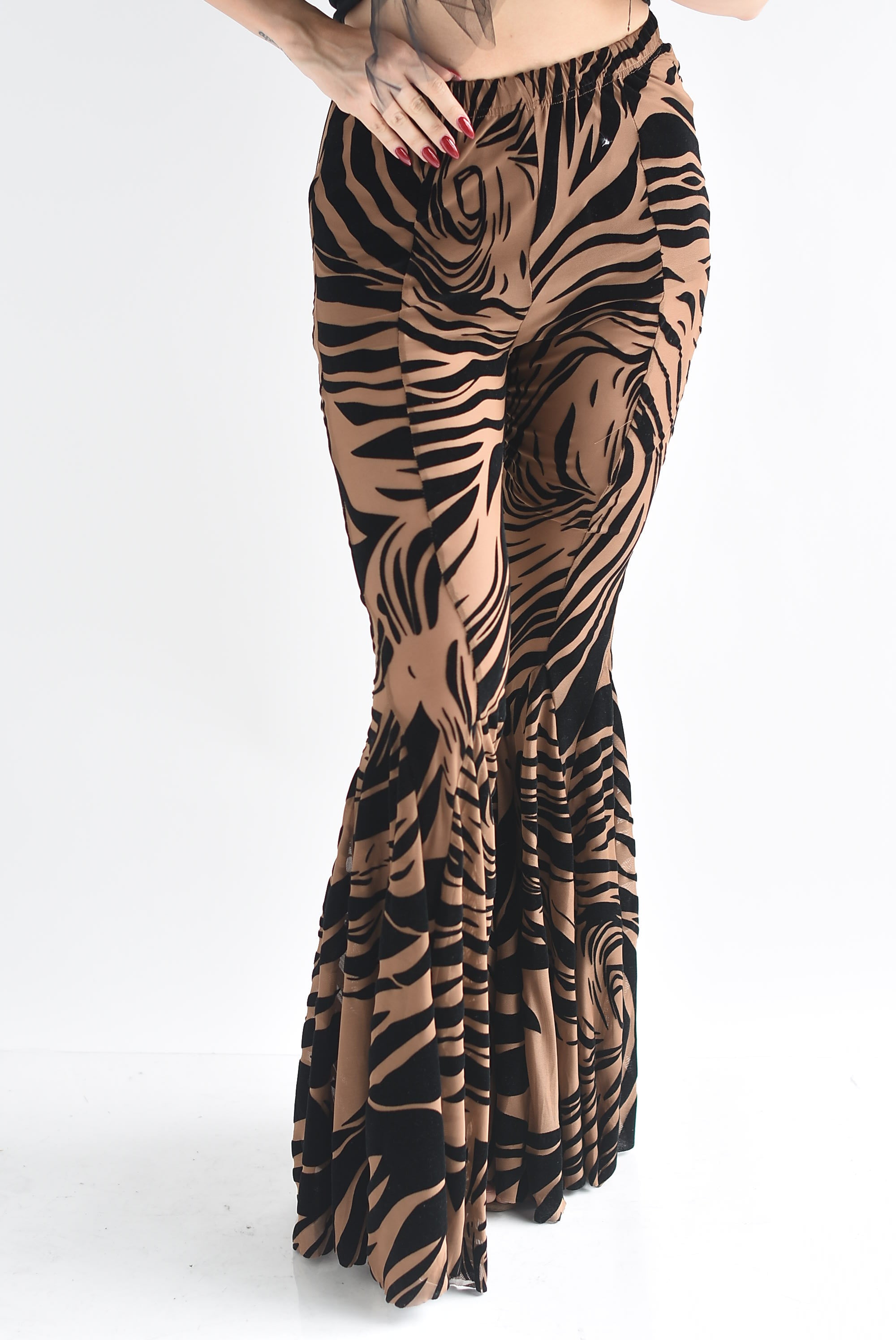 Pantalón flare mesh Zebra