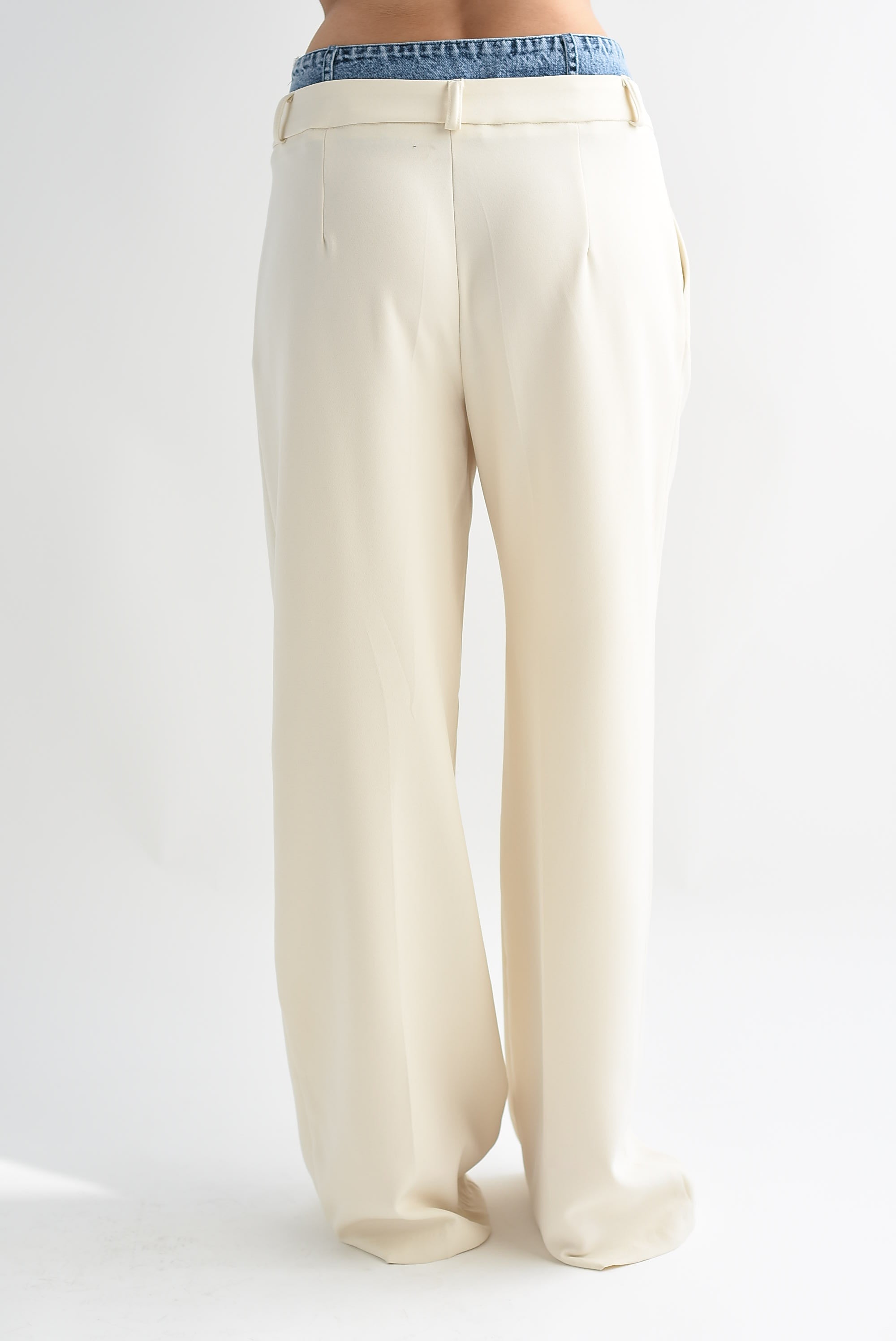 Pantalón de vestir pretina denim Ivory