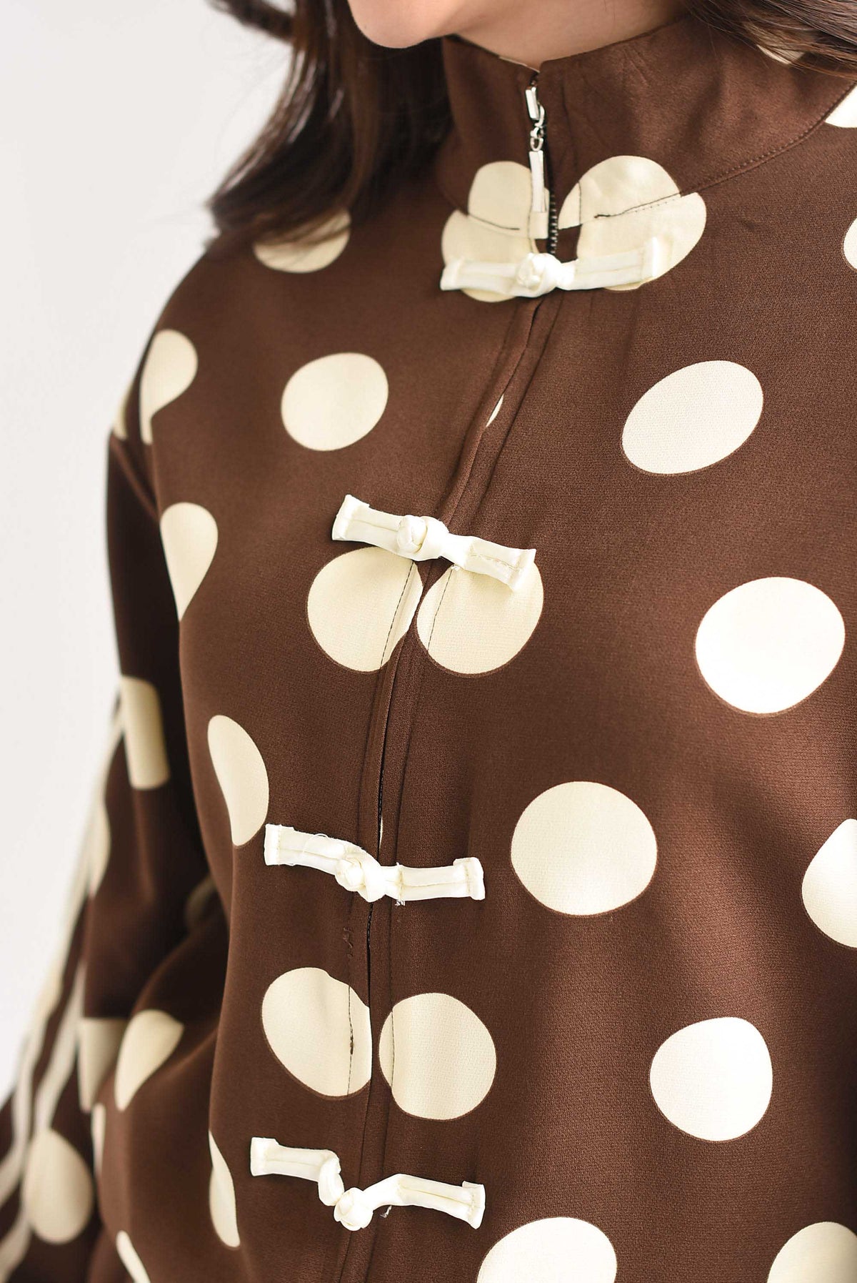 Set Pantalón y Chamarra lazos chinese track polka dots