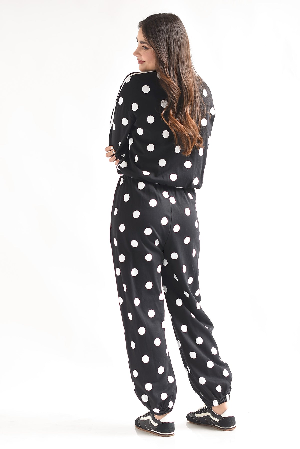 Set Pantalón y Chamarra lazos chinese track polka dots