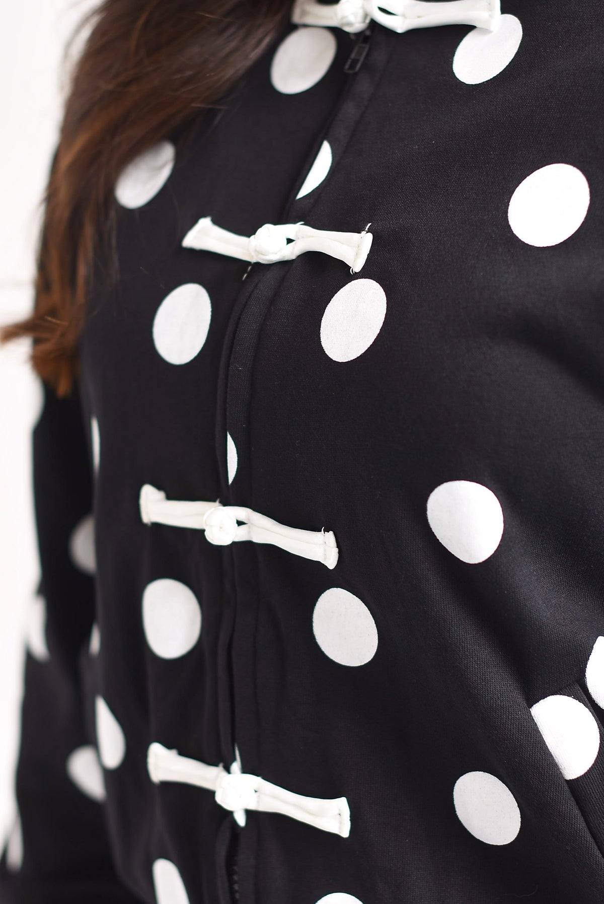 Set Pantalón y Chamarra lazos chinese track polka dots