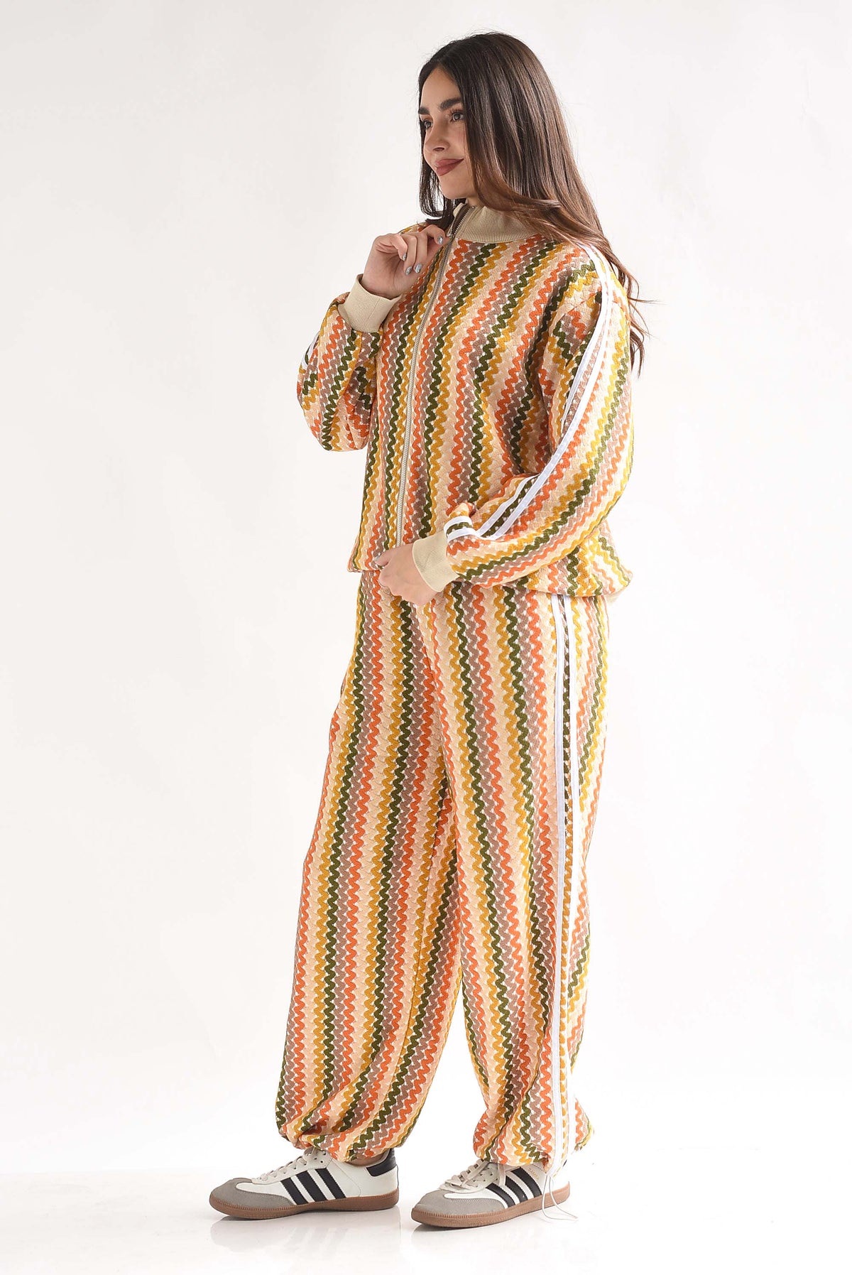 Set Pantalón y Chamarra track ondas crochet