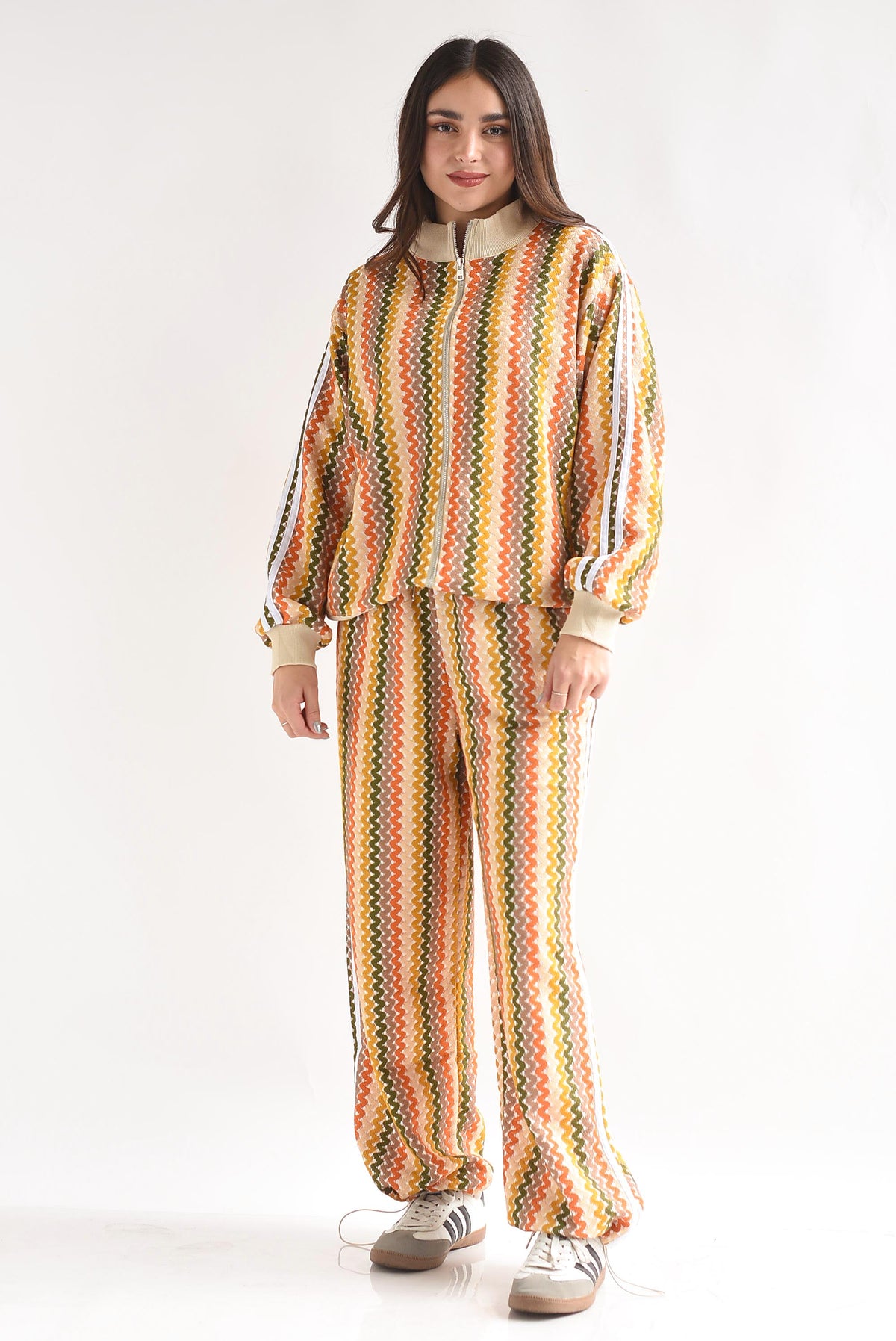 Set Pantalón y Chamarra track ondas crochet