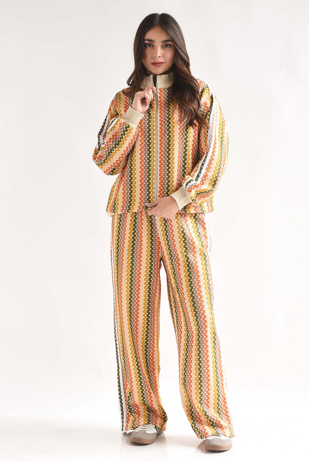 Set Pantalón y Chamarra track ondas crochet