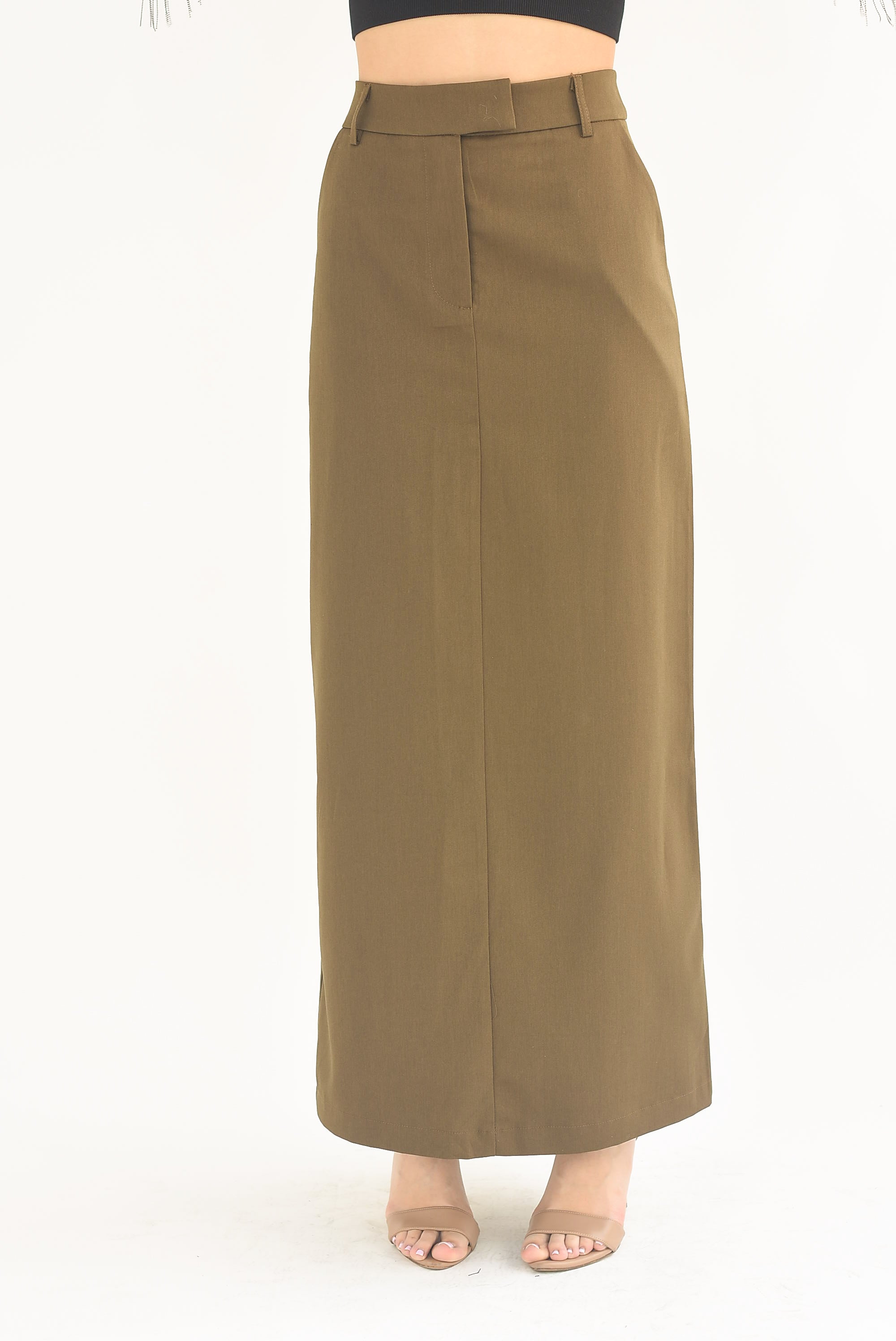 Falda larga sastrería Verde Olivo