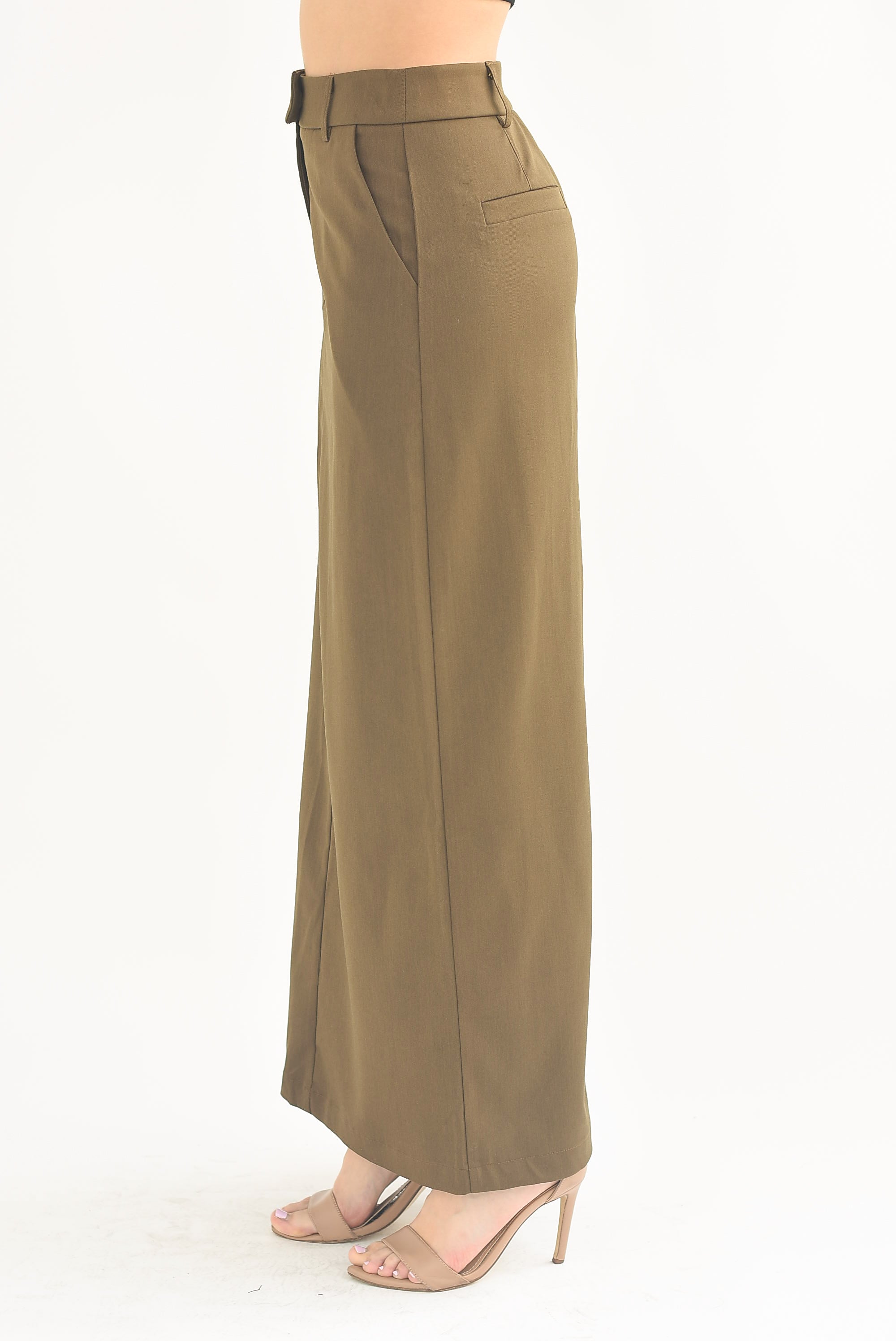 Falda larga sastrería Verde Olivo