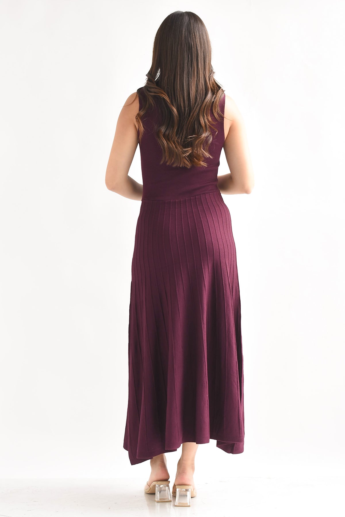 Vestido chinese falda plisada