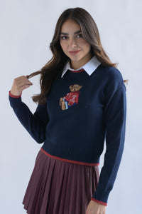 Fashion Styled Sweater oso hoddie Azul Marino