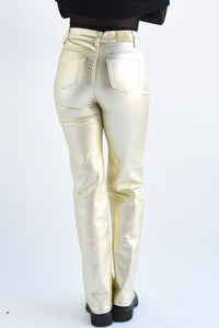 Fashion Styled Pantalón metalizado Dorado