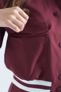 Fashion Styled Set Pantalón y Chamarra cargo Vino
