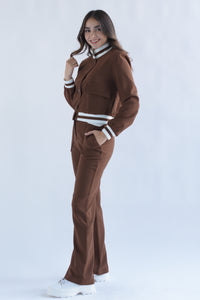 Fashion Styled Set Pantalón y Chamarra cargo Marrón