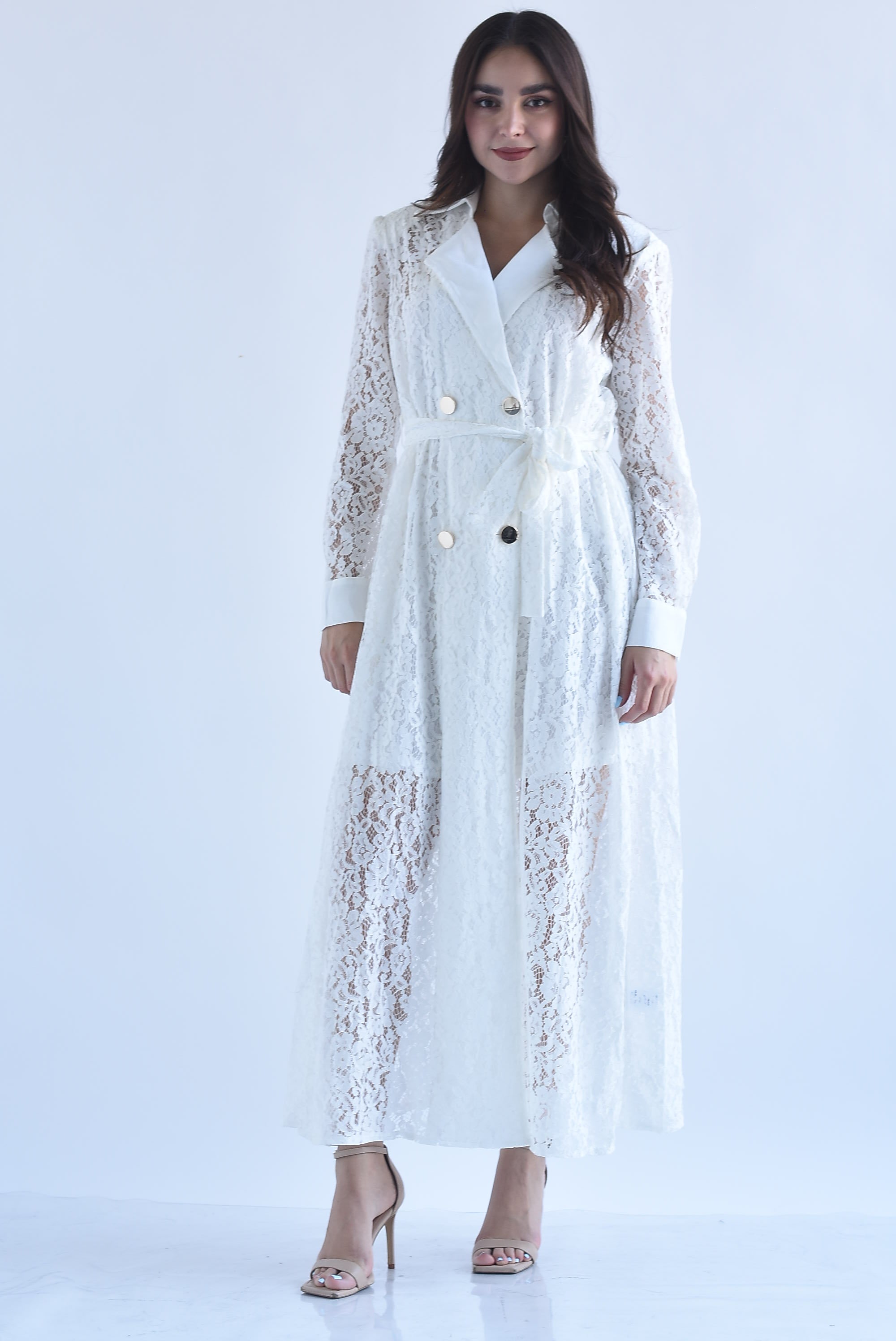 Blazer dress gabardina encaje