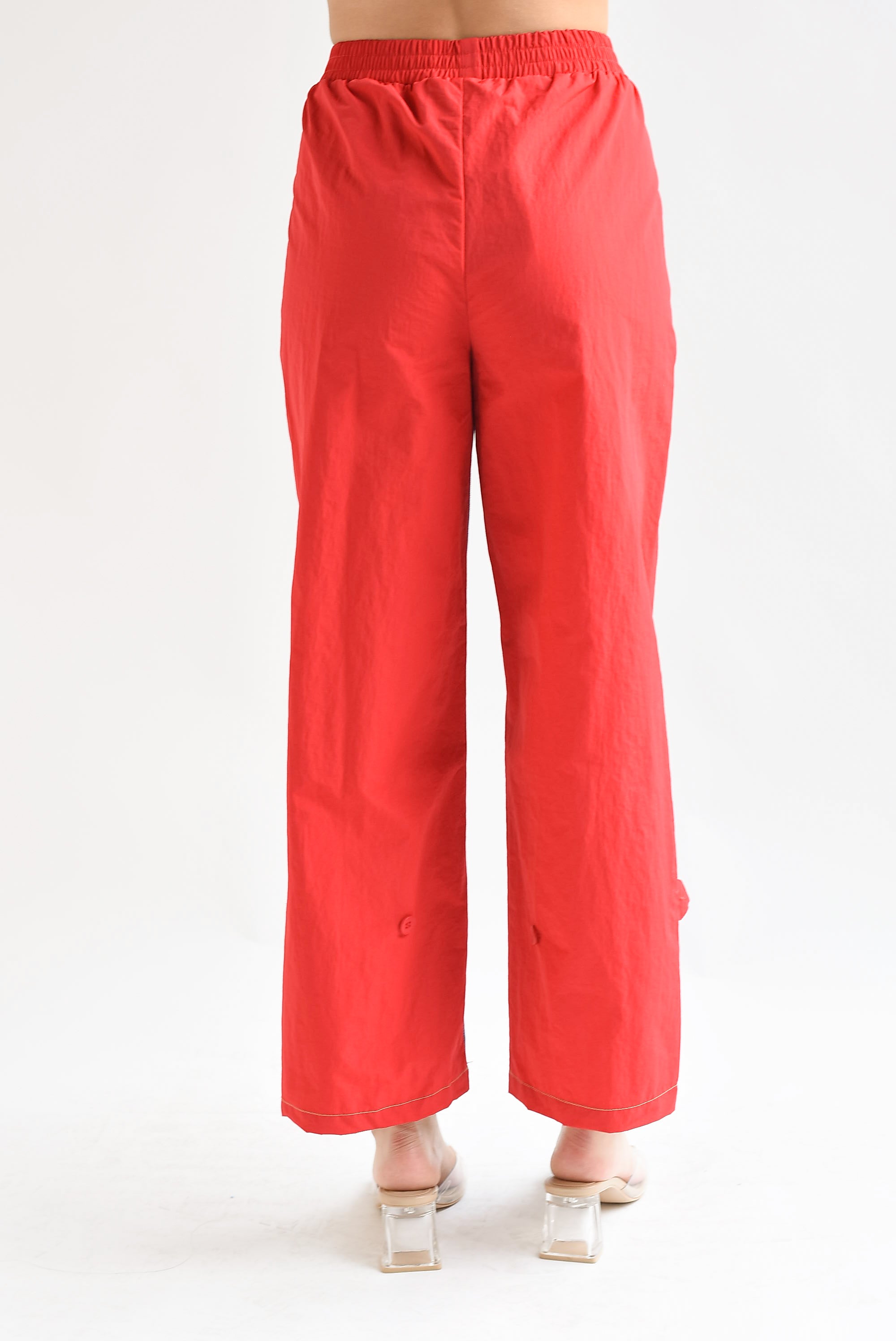 Pantalón parachute Rojo con Denim