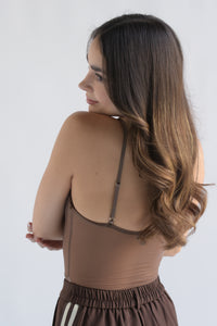 Fashion Styled Body corsetero mesh Café