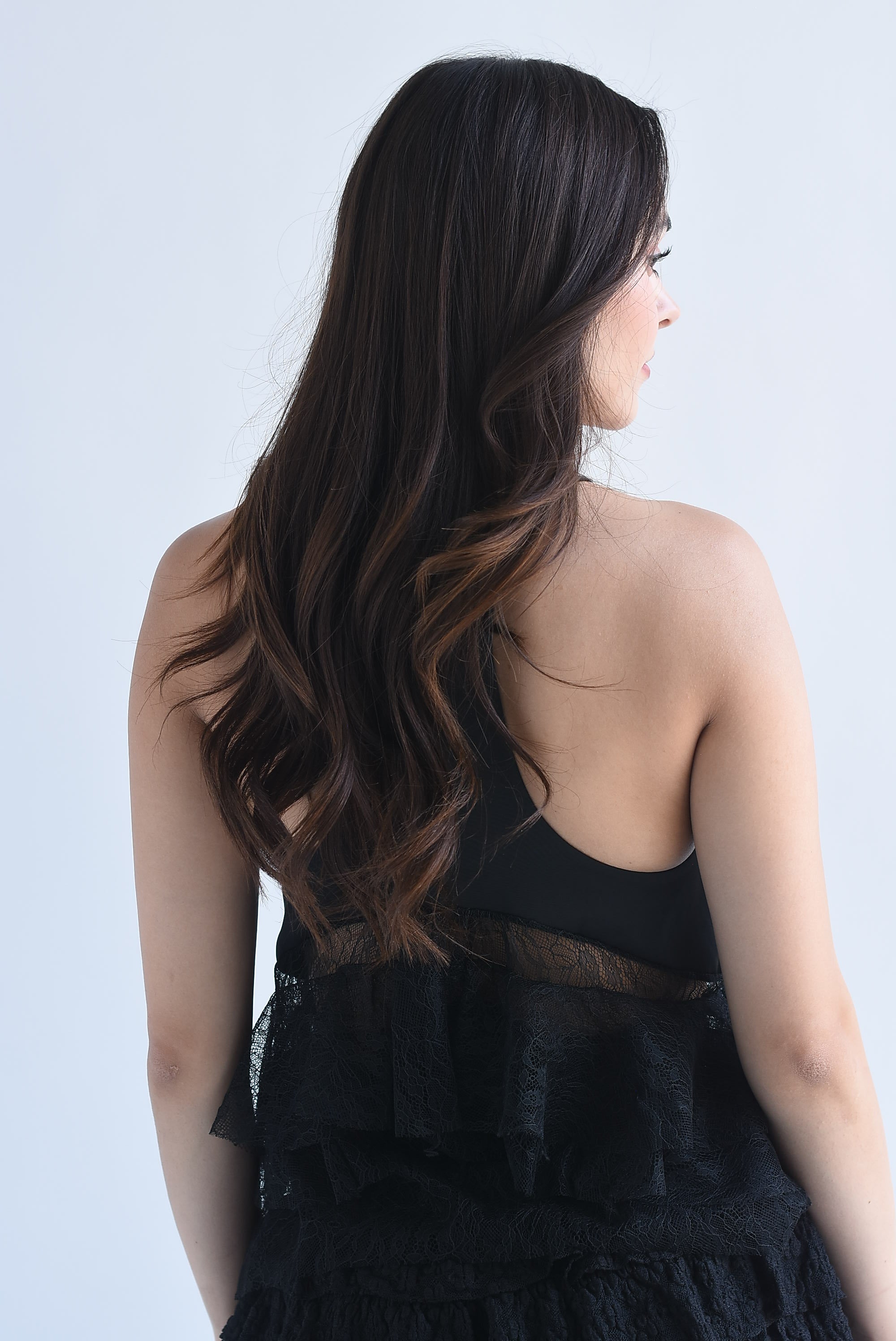 Blusa satín con encaje