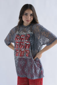 Fashion Styled T-Shirt encaje Rolling Stones Gris