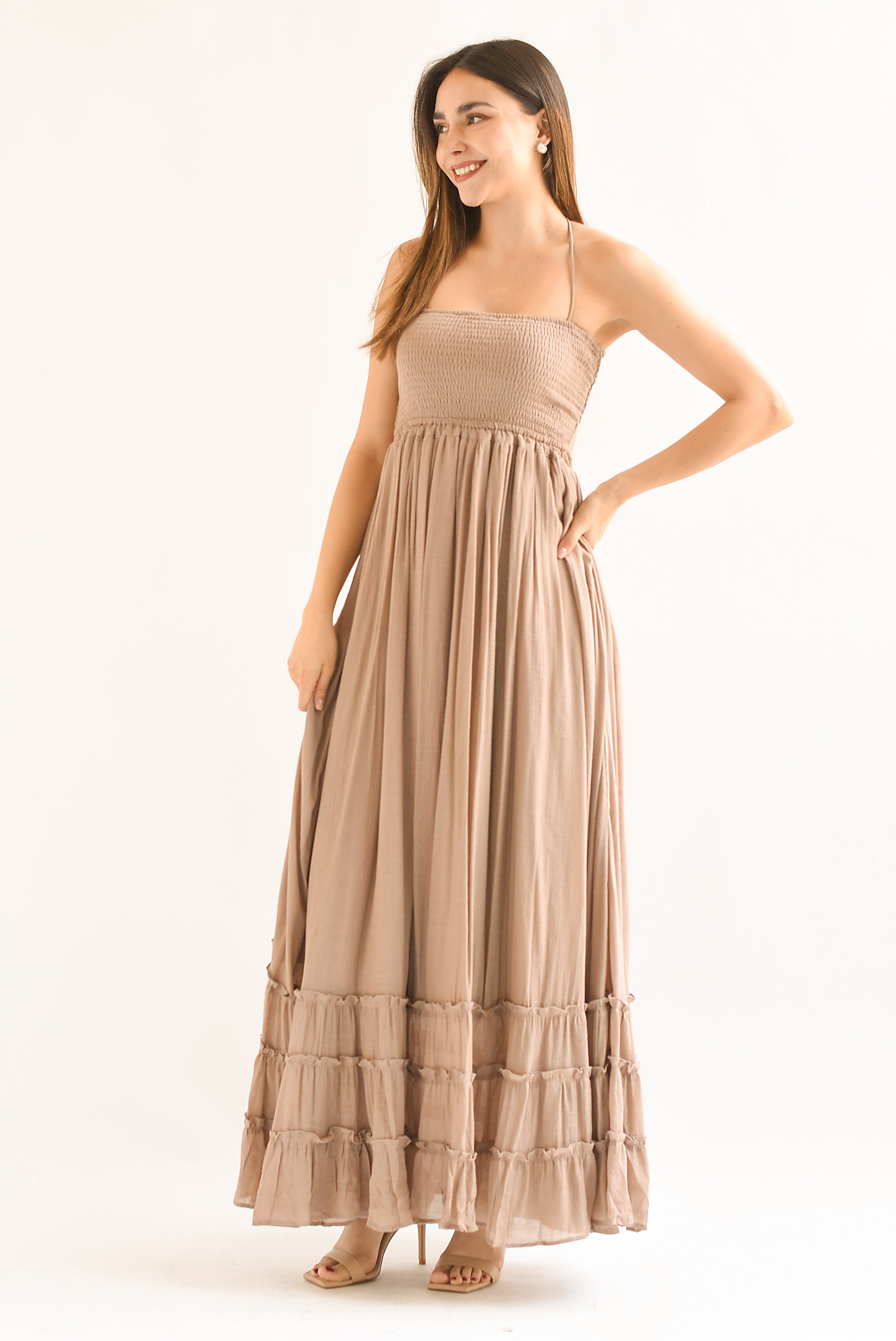 Vestido boho pecho elástico