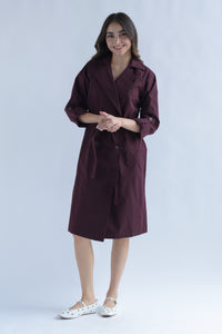 Fashion Styled Gabardina manga ajustable Vino