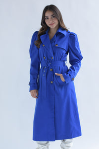 Fashion Styled Gabardina manga puffy Azul Rey