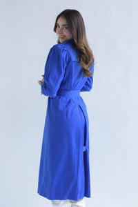 Fashion Styled Gabardina manga puffy Azul Rey