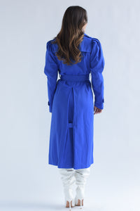 Fashion Styled Gabardina manga puffy Azul Rey