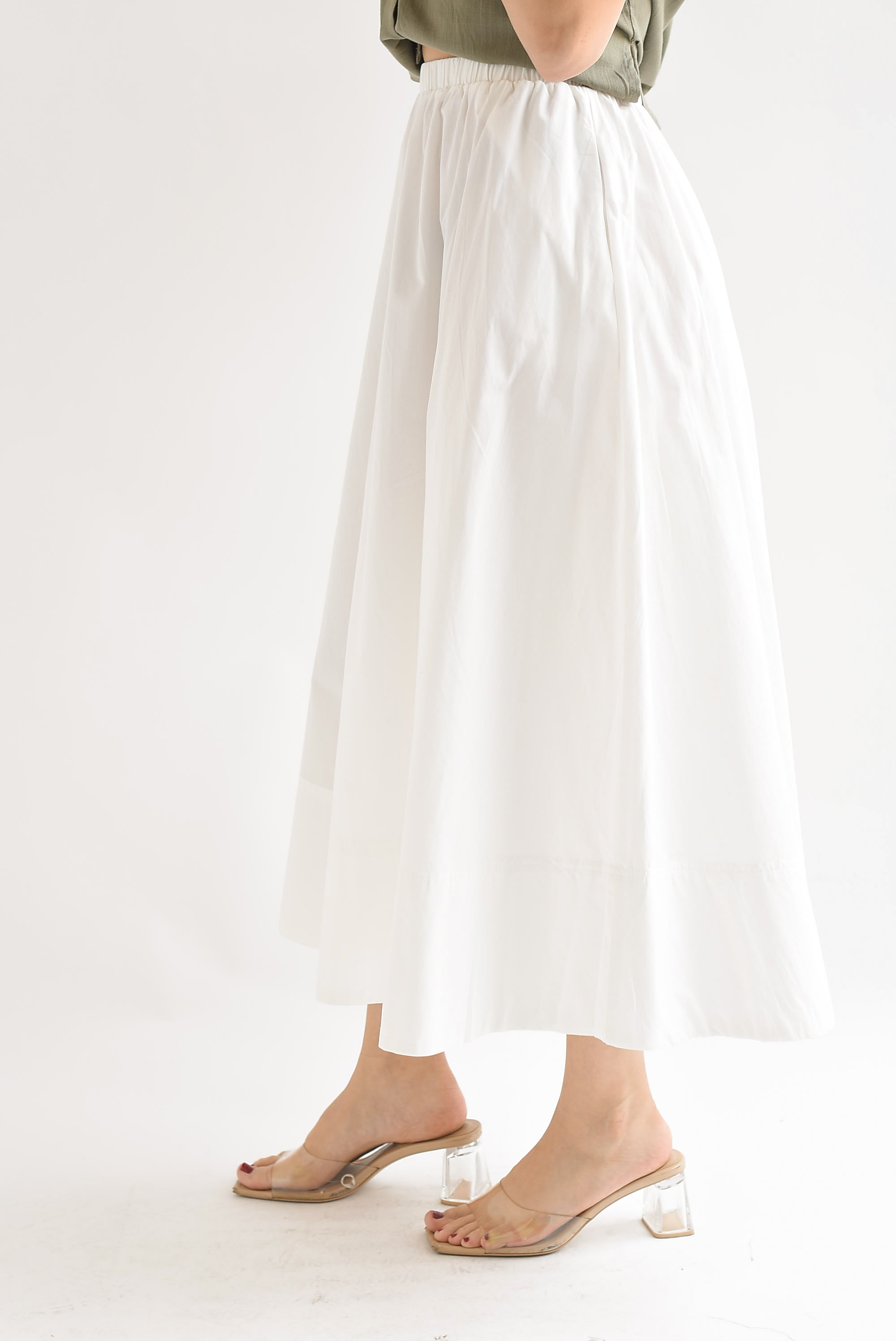 Falda midi corte A Blanco