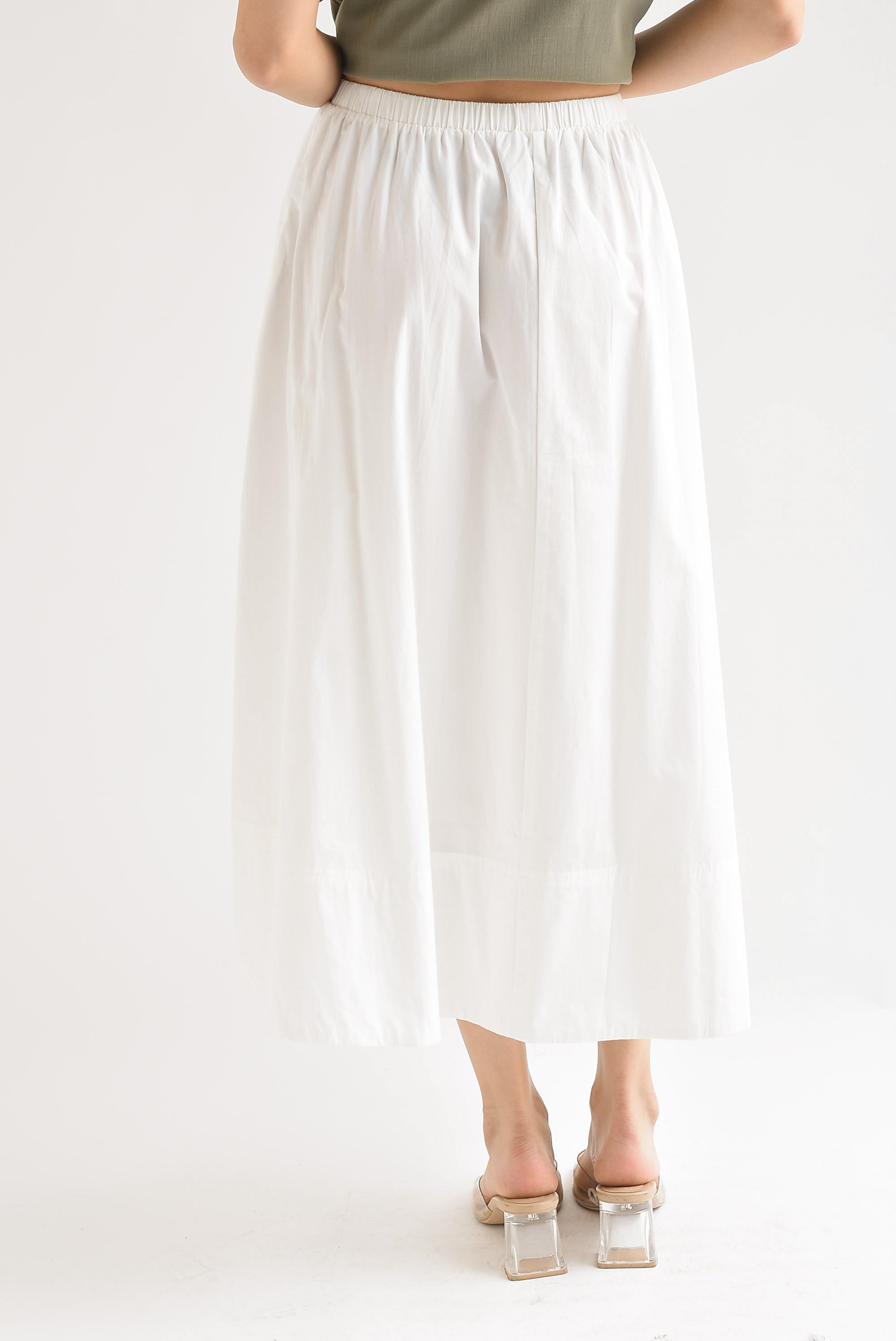 Falda midi corte A Blanco