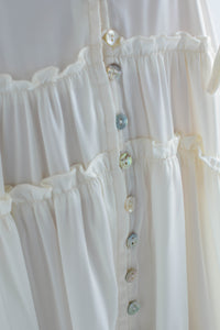 Fashion Styled Vestido manga larga satín olán Ivory