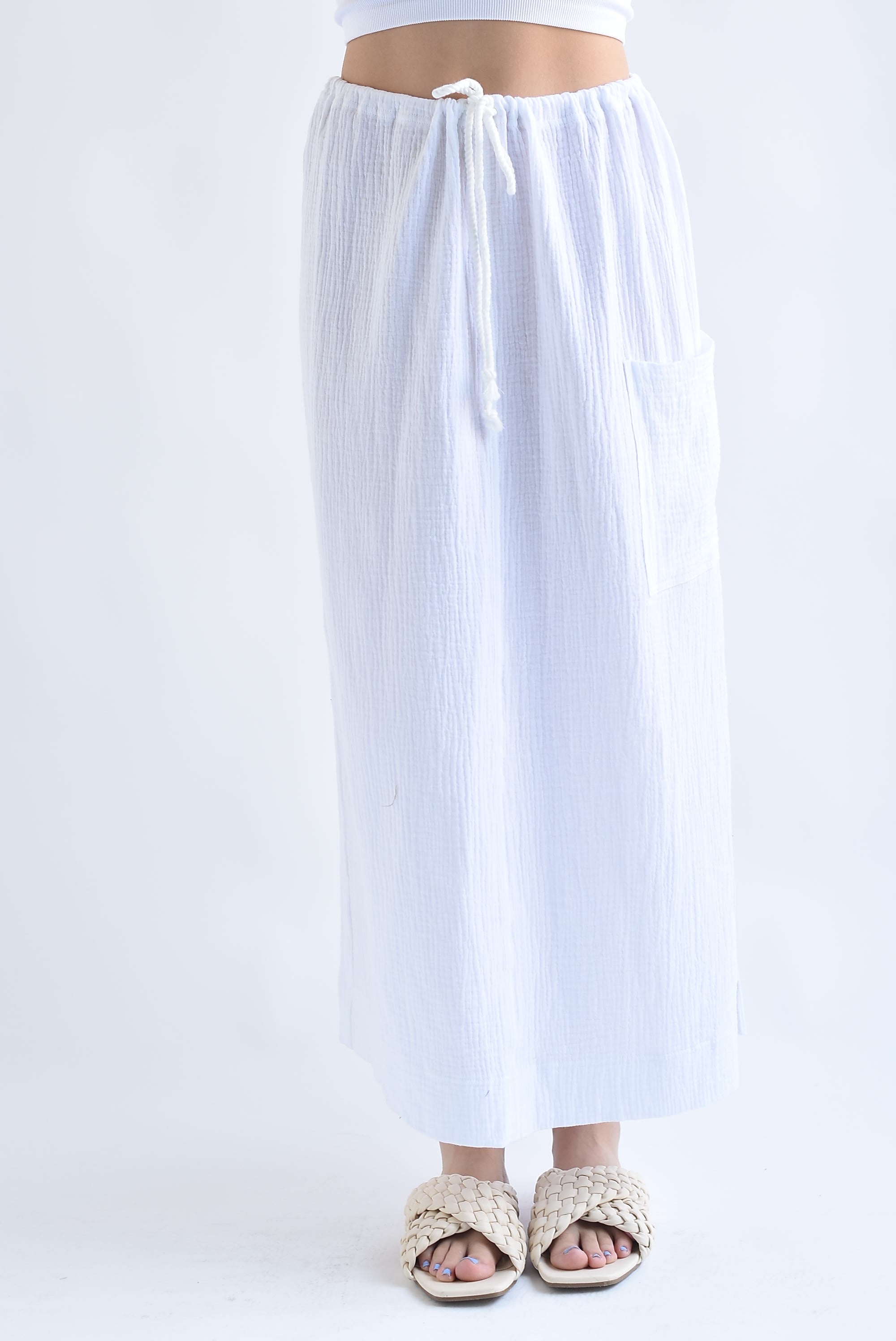 Falda cargo lino Blanca