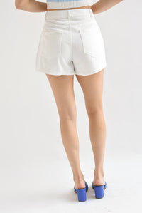 Fashion Styled Skort Denim botones Blanco