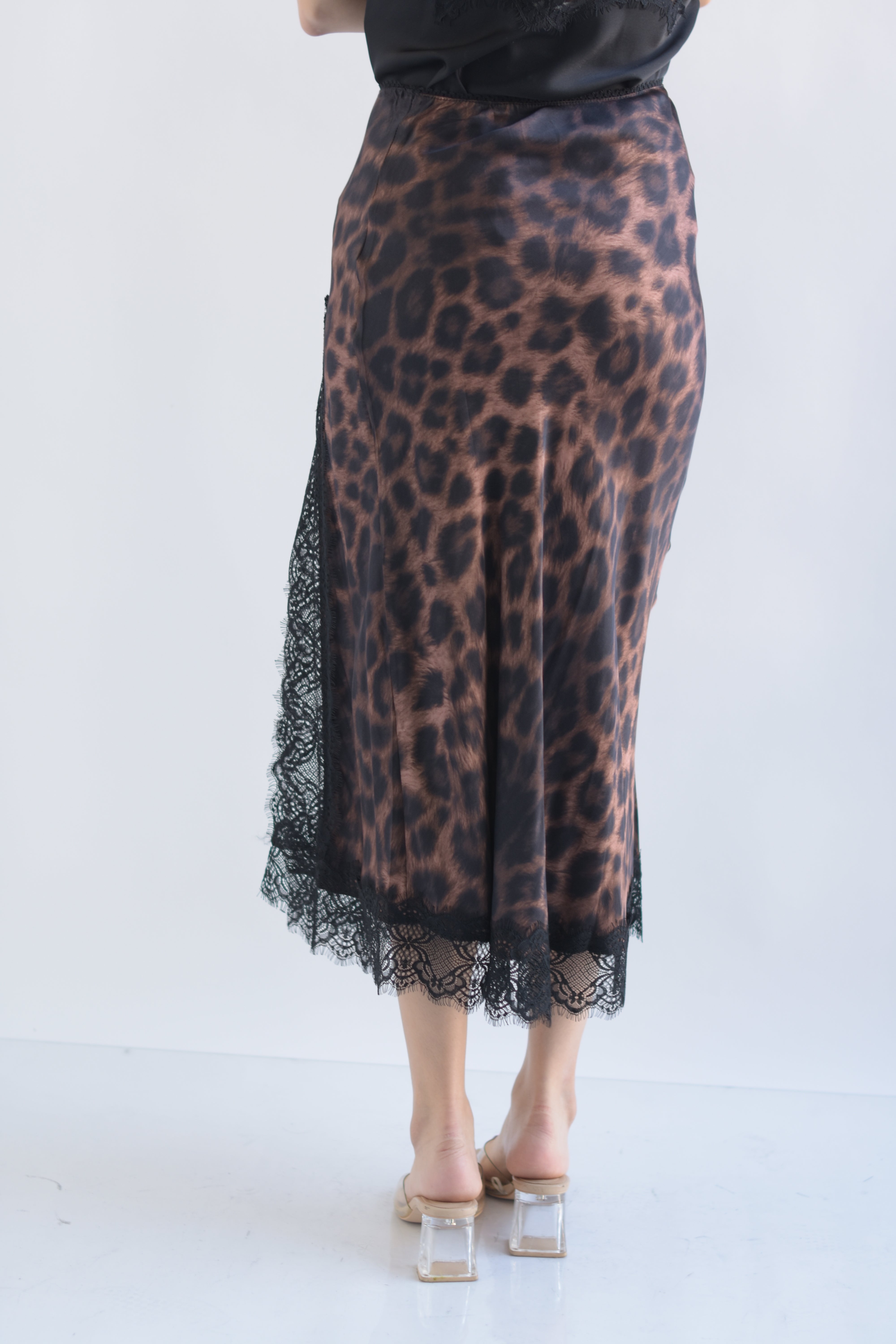 Falda lencera encaje Leopardo