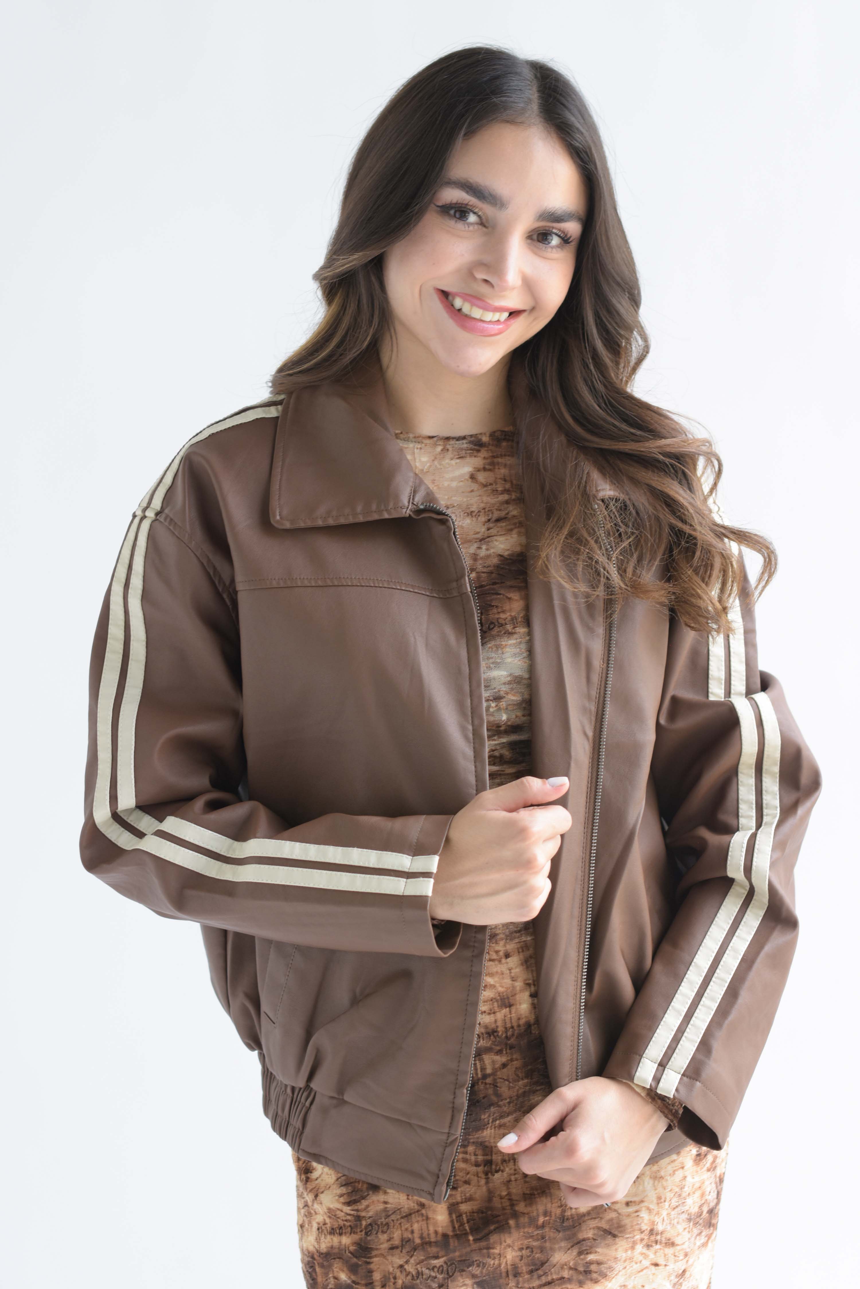 Chamarra bomber vinipiel track Café